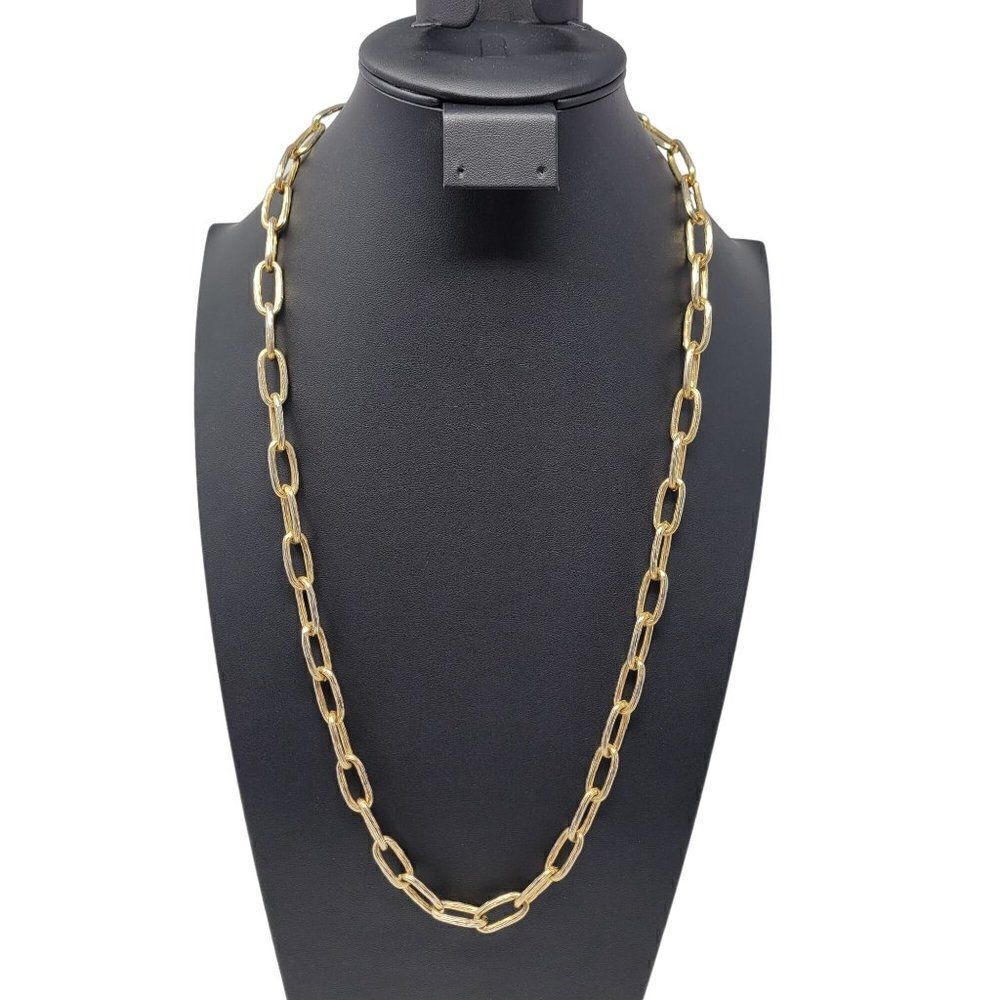 Vintage Signed Napier Gold Tone Opera 31" Necklace Chunky Brutalist Chain Link